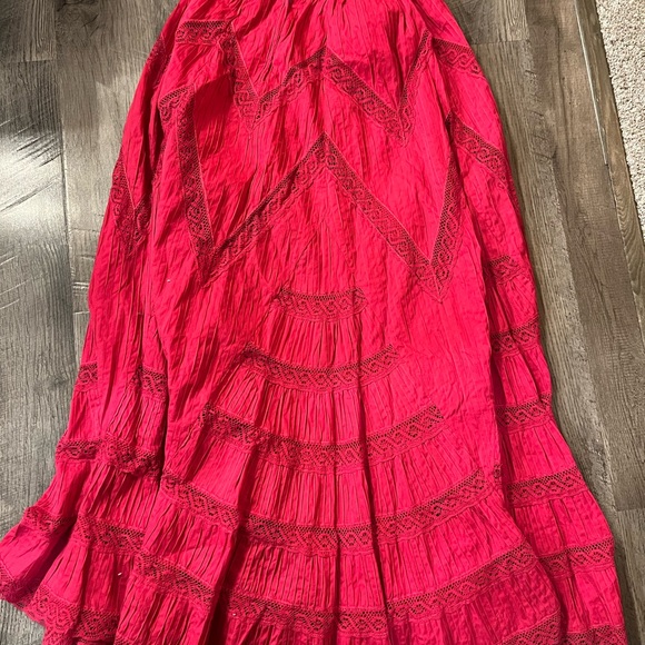 Echo Vibrant Pink Tiered Maxi Skirt - Picture 6 of 6